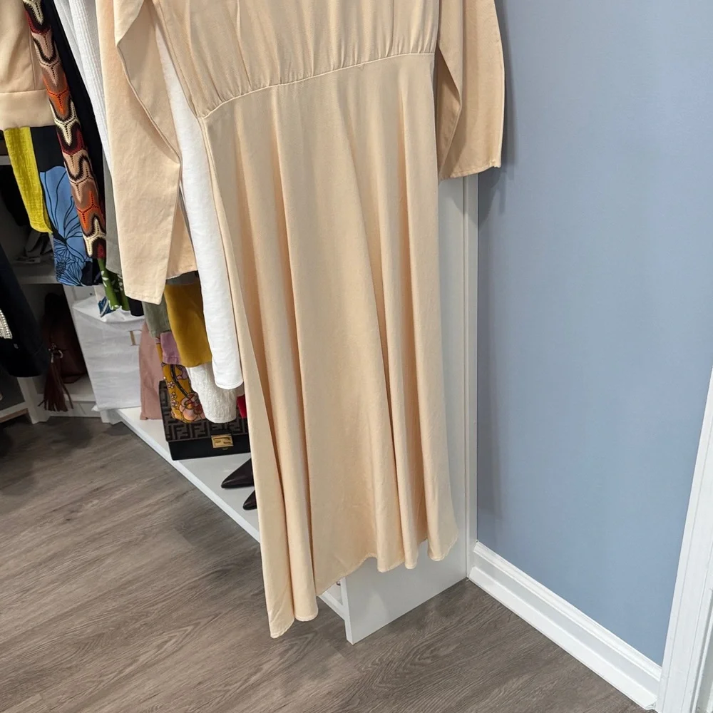 Zara Button-Front Cream Shirt Dress - Picture 8 of 8